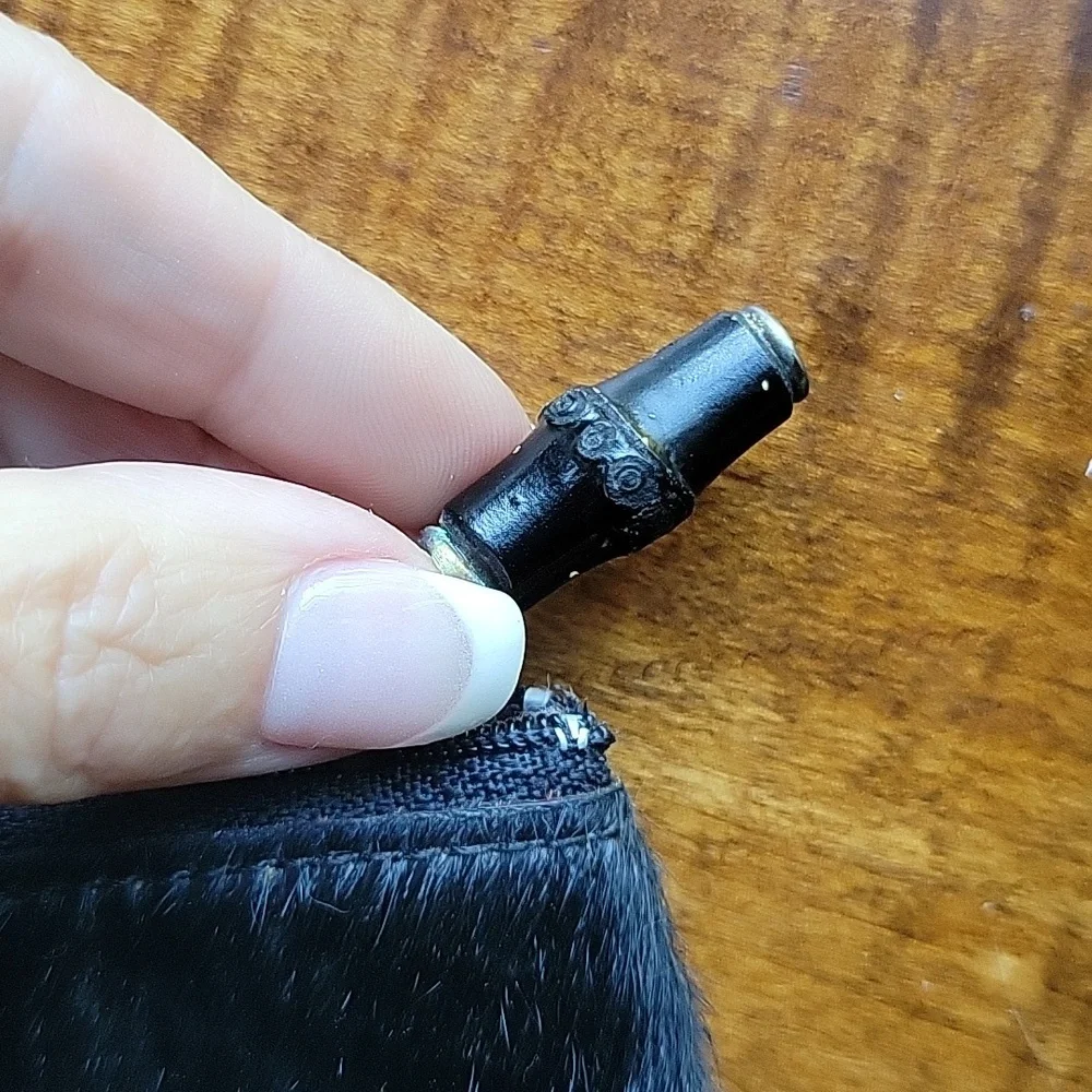 BLACK CALF HAIR HAIRON POUCH - Picture 3 of 6